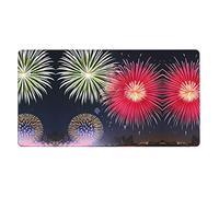 Splendid Fireworks Extra Large Rubber Mouse pad 16x29.5in, Strong Adhesion, Durable, Suitable for a Wide Range of Occasions