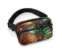 Splendid Fireworks Fanny Pack Waterproof External Pocket Portable Waist Pack Outdoor Adjustable Strap Lightweight Waist Bag for Workout Traveling Casual Running Hiking Cycling