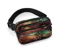 Splendid Fireworks Full Printed Fanny Pack,Zipper Belt Bag Cute Crossbody Bag Hip Bum Bag with Adjustable Strap