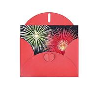 Splendid Fireworks Greeting Cards For All Occasions - Blank Greeting Cards With Envelopes, Holiday Cards 4x6 Inches (Horizontal) Red