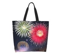 Splendid fireworks Large Capacity Shoulder Tote Bag for Women â€“ Water-Resistant Polyester Shopper for Shopping Work Daily Use
