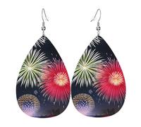 Splendid fireworks Leather earrings, teardrop-shaped pendant jewelry, versatile and stylish women's accessories.