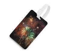 Splendid Fireworks Luggage Tag Classic Personalized Repeated Luggage Tag Cute Unique Travel Essentials Identifiers for Women Men Baggage Backpack Handbag Suitcase
