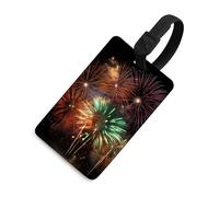 Splendid Fireworks Luggage Tag Classic Personalized Repeated Luggage Tag Cute Unique Travel Essentials Identifiers for Women Men Baggage Backpack Handbag Suitcase