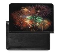 Splendid Fireworks Passport Holder Passport Wallet Document Organizer Protector PU Leather Card Slot Travel Accessories