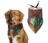 Splendid Fireworks Pet Scarf Adjustable Pet Accessories Triangular Scarf Washable Floral Print Puppy Bib Bandana Stylish Comfortable Cat Scarves for Holiday Scarfs