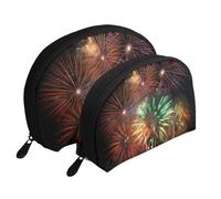 Splendid Fireworks Portable Shell Cosmetic Bag Set - Travel Makeup Organiser with Zipper & Inner Compartments