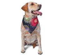 Splendid Fireworks Soft Breathable Pet Triangle Bib Dog Bandanas for Dogs Cats Fashion Feeding Dribble Bib Home Outdoors Pet Bandana Dog