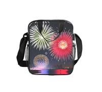 Splendid fireworks Transparent Shoulder Bag Lunch Handbag with Zipper and Shoulder Strap for Women Men Work Shopping