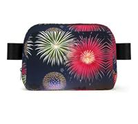 Splendid Fireworks Waterproof Waist Bag for Men Women-Adjustable Bum Bag for Travel, Lightweight Crossbody Chest Bag for Running Gym