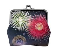 Splendid Fireworks Women’s Small Coin Purse,Rectangle Kiss Lock Coin Pouch, Pocket-Sized, Mini Coin Purse for Women