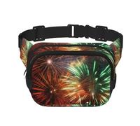 Splendid Fireworkswaist Bag for Men Women - Adjustable Double Fanny Pack for Travel, Sports, and Daily