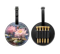 Splendid Lotus Flower Black Golf tee Storage Bag - Easy to Carry Around and More efficient in Playing Golf