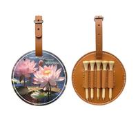 Splendid Lotus Flower Brown Golf tee Storage Bag - Easy to Carry Around and More efficient in Playing Golf