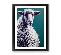 Splendid Sheep Framed Print | A3 Black Framed Wall Art | Ready to Hang | Modern Animal Picture | Living Room Bedroom Lounge Office