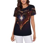 Splendid Star Women's Short-Sleeve T Shirts Classic-Fit Summer Round Neck Tops Black