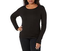 Splendid Women's 1X1 LS Long Sleeve Top, Black, Size 12 (Size:Medium)
