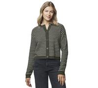 Splendid Women's Amber Stripe Crop Cardigan Sweater, Green Spruce/Pale Oak, Large