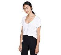 Splendid Women's Everly Slub V-Neck Tee Shirt, Basic White, M