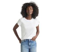 Splendid Women's Faye 1x1 Crew Neck Tee, White, S