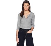 Splendid Women's Thermal Forever Henley Shirt, Gravel Heather Grey, S