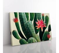 Splendorous Cactus Canvas Wall Art Print Ready to Hang, Framed Picture for Living Room Bedroom Home Office Décor, 76x50 cm (30x20 Inch)