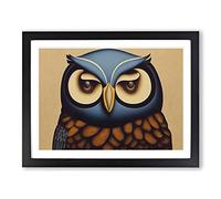 Splendorous Owl Framed Print | A4 Black Framed Wall Art | Ready to Hang | Modern Animal Picture | Living Room Bedroom Lounge Office