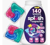 Splesh 3 in 1 Liquid Washing Pods, Laundry Detergent Capsules For Sensitive Skin - 140 Washes, Colour Preserve Technology, Xtra Stain Removal Laundry Pods With Integrated Fabric Softener