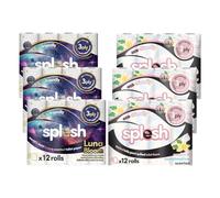 Splesh by Cusheen 3-ply Toilet Roll - Soft, Quilted Bulk Toilet Rolls, Eco-Friendly Toilet Tissue Loo Rolls, Made in UK - 72 Rolls (Vanilla & Marshmallow 36s) & (Luna Bloom 36s)