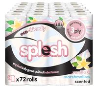 Splesh by Cusheen 3-ply Toilet Roll - Vanilla & Marshmallow Scented (72 Rolls) Bulk Buy, Quilted Toilet Rolls, Soft and Strong Toilet Tissue and Loo Rolls - Eco-Friendly Toilet Paper Sustainably Craft