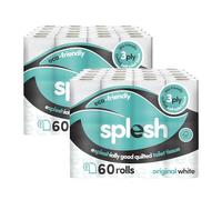 Splesh by Cusheen 3-ply Toilet Roll - White (120 Pack) Soft, Quilted Bulk Toilet Rolls, Toilet Tissue and Loo Rolls - Eco-Friendly Toilet Paper Sustainably Crafted in The UK