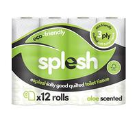 Splesh by Cusheen Quilted Luxury Aloe Vera 3 Ply Toilet Tissue Paper 12 Rolls