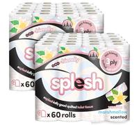 Splesh by Cusheen Quilted Vanilla & Marshmallow Fragrance 3 Ply Toilet Tissue Paper, Soft and Absorbent Bathroom Rolls, Long-Lasting Comfort with Gentle Scent, Family Value Pack of 120 Rolls
