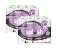 Splesh by Cusheen 3-ply Toilet Roll - Lavender Fragrance (120 Pack) Soft, Quilted Bulk Toilet Rolls, Toilet Tissue and Loo Rolls - Eco-Friendly Toilet Paper Sustainably Crafted in The UK