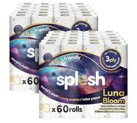 Splesh by Cusheen Toilet Roll 120 Rolls - Luna Bloom Cashmere Scent with White Amber Essence, Bulk Family Pack | Soft 3 Ply Luxury Bathroom Tissue Loo Rolls | Eco-Friendly, Sustainable Toilet Paper