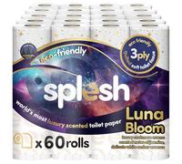 Splesh by Cusheen Toilet Roll 60 Rolls - Luna Bloom Cashmere Scent with White Amber Essence, Bulk Family Pack | Soft 3 Ply Luxury Bathroom Tissue Loo Rolls | Eco-Friendly, Sustainable Toilet Paper