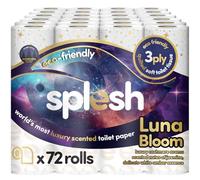 Splesh by Cusheen Toilet Roll 72 Rolls - Luna Bloom Cashmere Scent with White Amber Essence, Bulk Family Pack | Soft 3 Ply Luxury Bathroom Tissue Loo Rolls | Eco-Friendly, Sustainable Toilet Paper