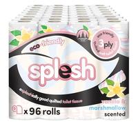 Splesh by Cusheen Toilet Roll 96 Rolls - Vanilla & Marshmallow Scent Bulk Family Pack | Soft 3 Ply Luxury Bathroom Tissue Loo Rolls | Eco-Friendly, Sustainable Toilet Paper