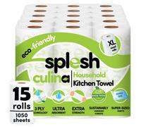 Splesh Culina Kitchen Towel 3 Ply Ultra Absorbent Household Xl Roll, 15 Rolls