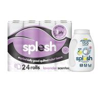 Splesh Luxurious Lavender 3-Ply Toilet Tissue Mega Pack, 24 Ultra-Soft Rolls, Combined with 150 Powerful 3-in-1 Dishwasher Tablets, Ultimate Household Cleaning & Comfort Bundle