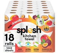 Splesh Mango & Passionfruit Scented Kitchen Towel 3 Ply Pack of 18 Rolls Ultra Absorbent XL Paper Towels, Strong, Soft & Thick Kitchen and Household Cleaning