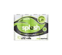 Splesh Toilet Roll' Soft & Quilted, Aloe Vera 12 Rolls in White Splesh White
