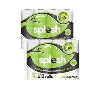 Splesh 'Toilet Roll' Soft & Quilted Eco-Friendly, Aloe Vera 24 Rolls in White Splesh White
