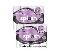 Splesh 'Toilet Roll' Soft & Quilted Eco-Friendly, Lavender 24 Rolls in White Splesh White