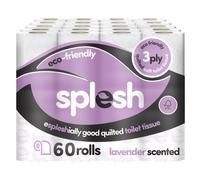 Splesh Toilet Roll, Soft & Quilted Eco-Friendly Lavender, 60 Rolls