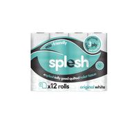 Splesh Toilet Roll' Soft & Quilted, Original White 12 Rolls Splesh White