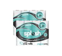 Splesh Toilet Roll' Soft & Quilted, Original White 24 Rolls Splesh White