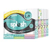 Splesh Variety Pack - 72 Toilet Rolls with a Difference - 3X Packs Original White, 1x Pack Vanilla & Marshmallow, 1x Pack Aloe Vera& 1x Pack Lavender Fragrance