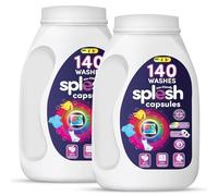 Splesh Xtra Stain Removal Laundry Capsules, 3 in 1 Lasting Fragrance Colour Preserve Technology Detergent Pods Upto 5 Months Supply Bulk Buy, 2x140W