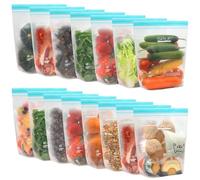 SPLF 15 Pack Reusable Gallon Freezer Bags Dishwasher Microwave Safe, Extra Thick 1 Gallon Ziplock Food Storage Bags, Leakproof Food Containers for Meal Prep, Fridge Kitchen Organization